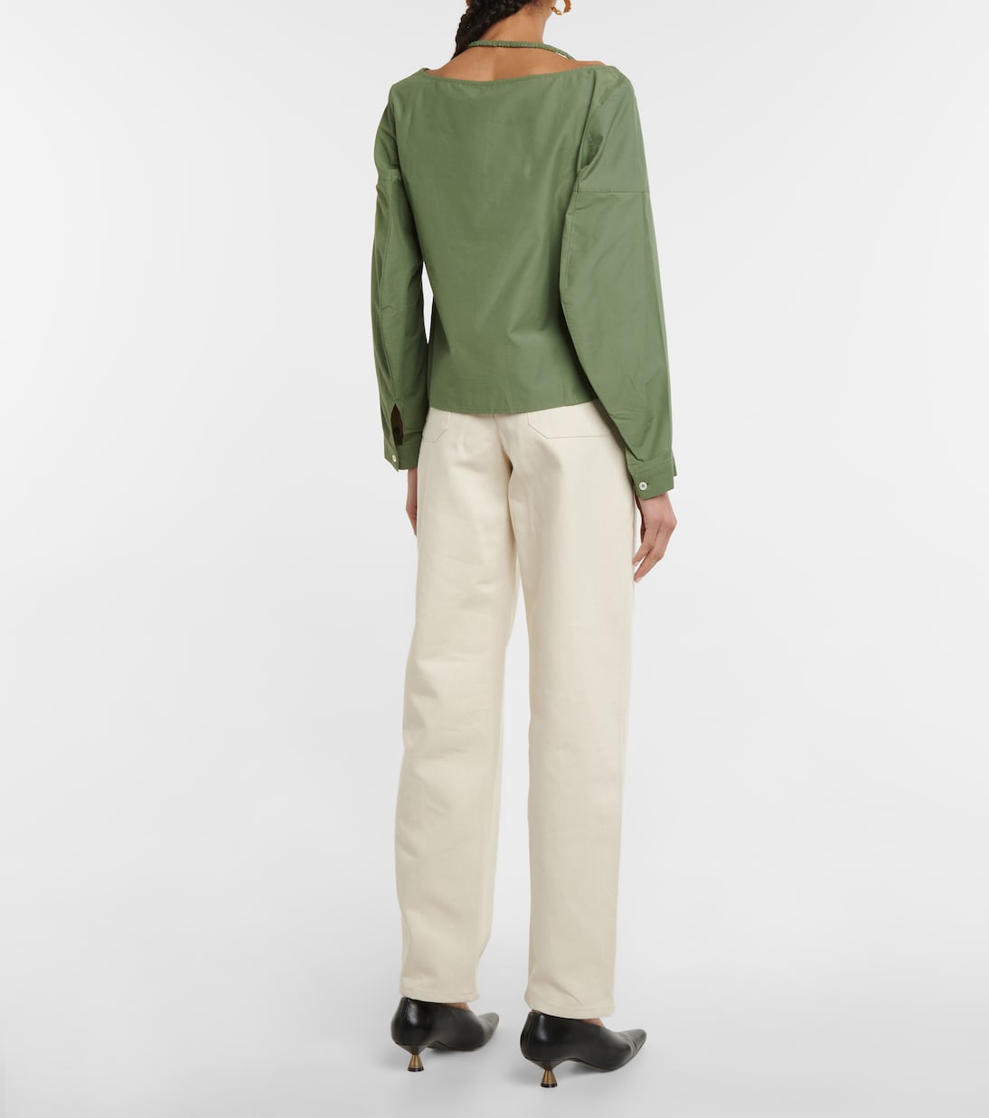 Top halter Ruby en mezcla de algodón | Deveaux New York