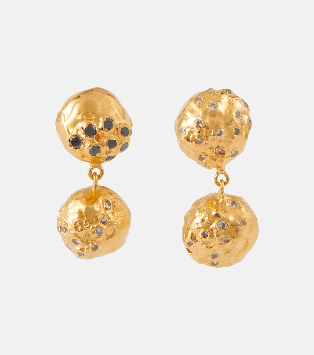The Inferno 9kt gold earrings with diamonds | Alighieri