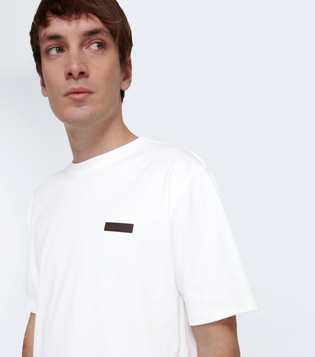 T-shirt in cotone con pelle | Berluti