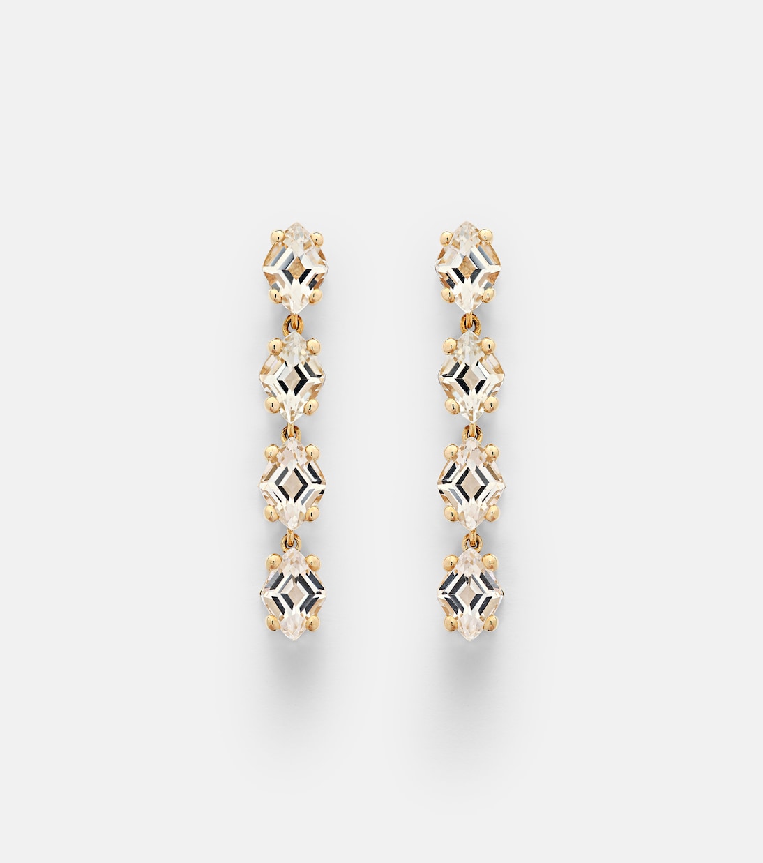 Orecchini pendenti SUZANNE KALAN Kira in oro 14kt con topazio bianco per giovani trendy
