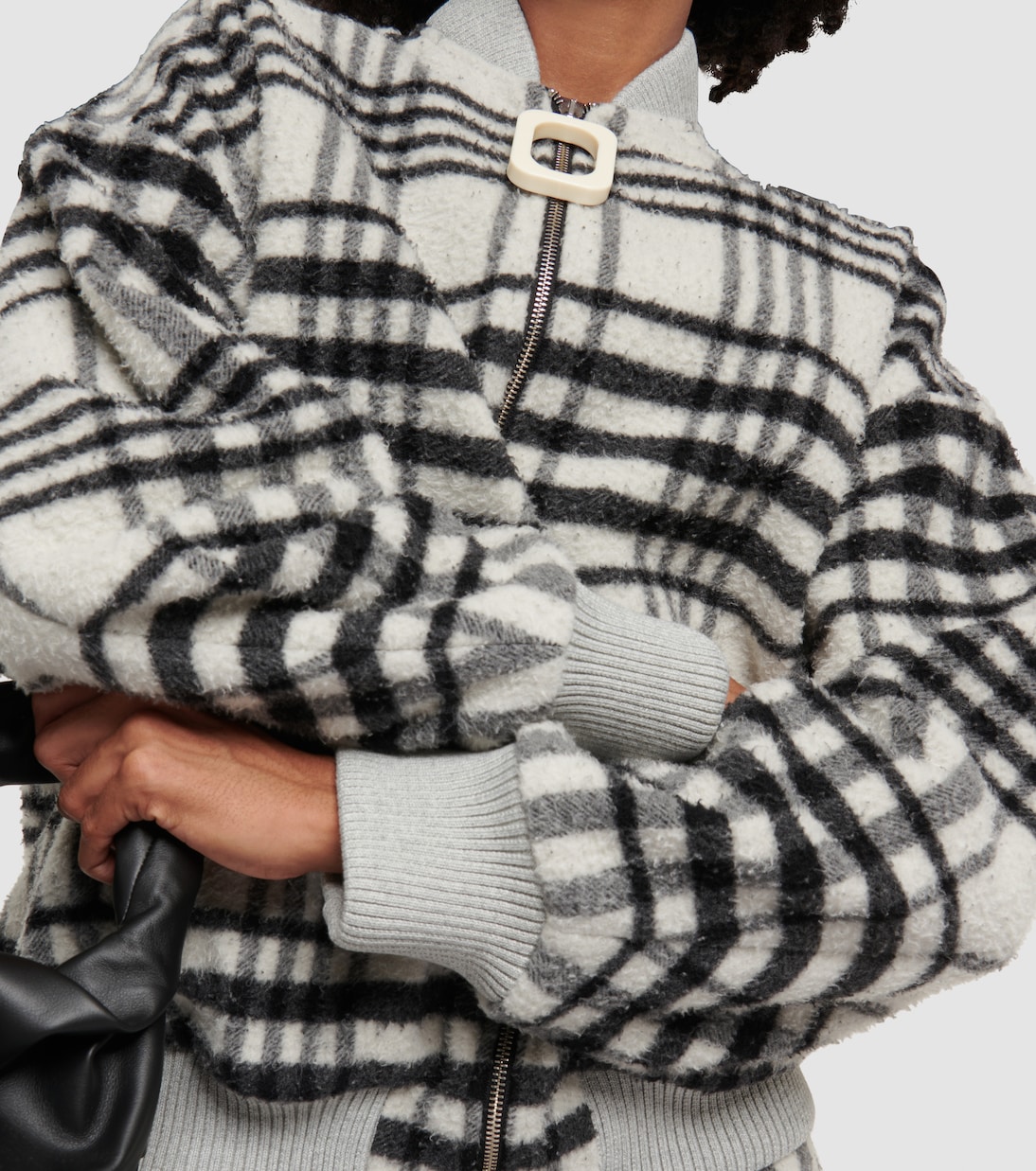 Checked wool-blend bomber jacket | JW Anderson