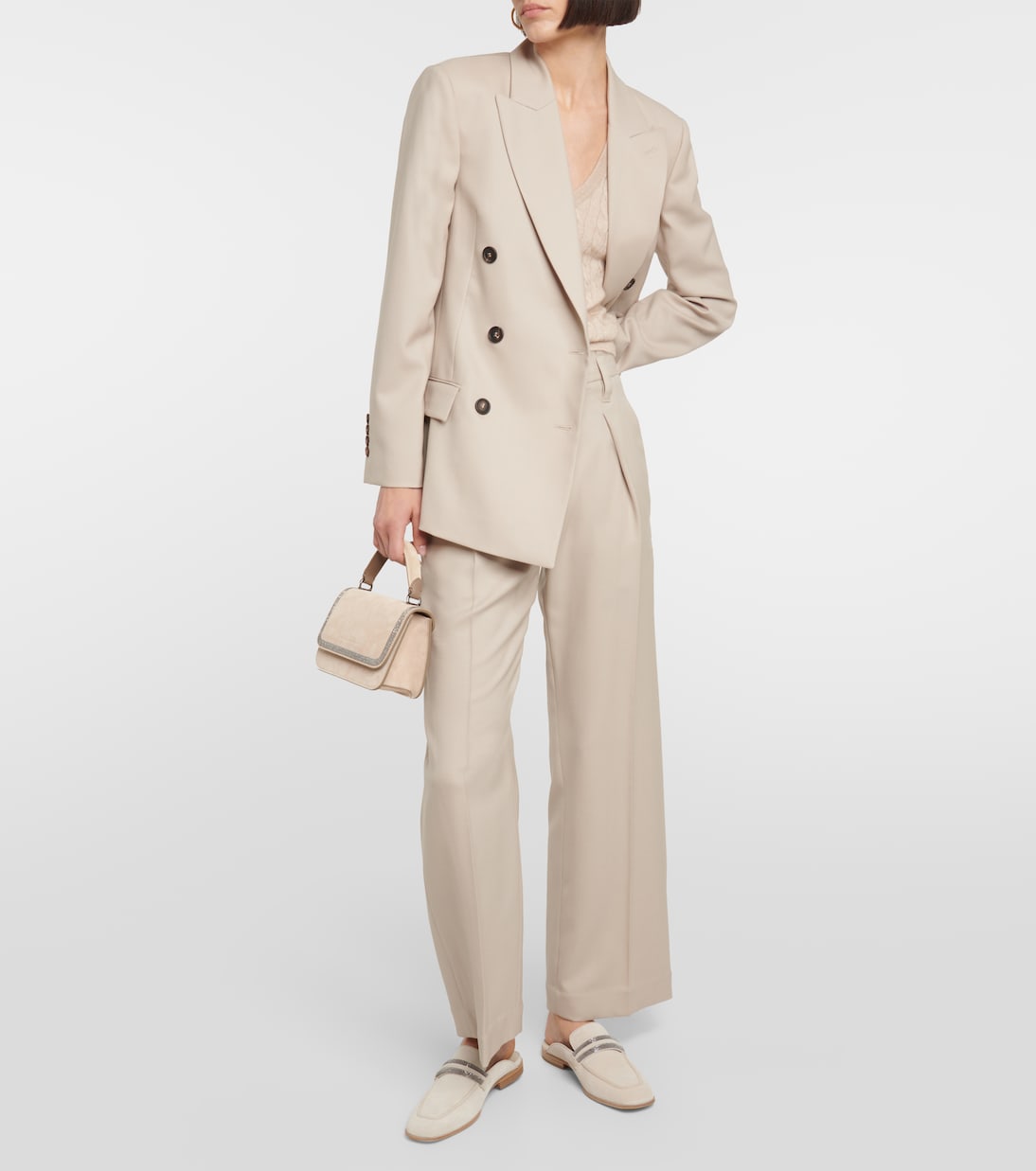 Double-breasted wool blazer | Brunello Cucinelli