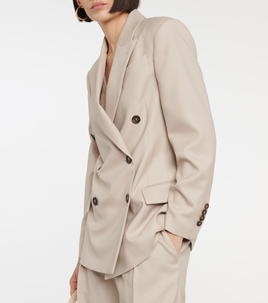 Double-breasted wool blazer | Brunello Cucinelli