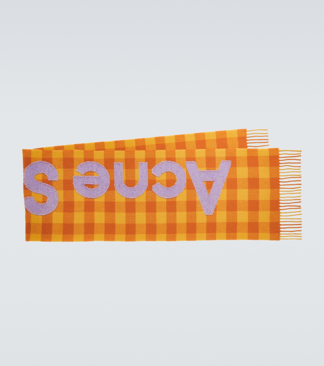 Sciarpa in misto lana a quadri con logo | Acne Studios