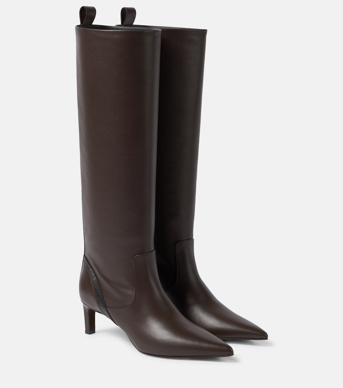 Botas altas de piel adornadas | Brunello Cucinelli
