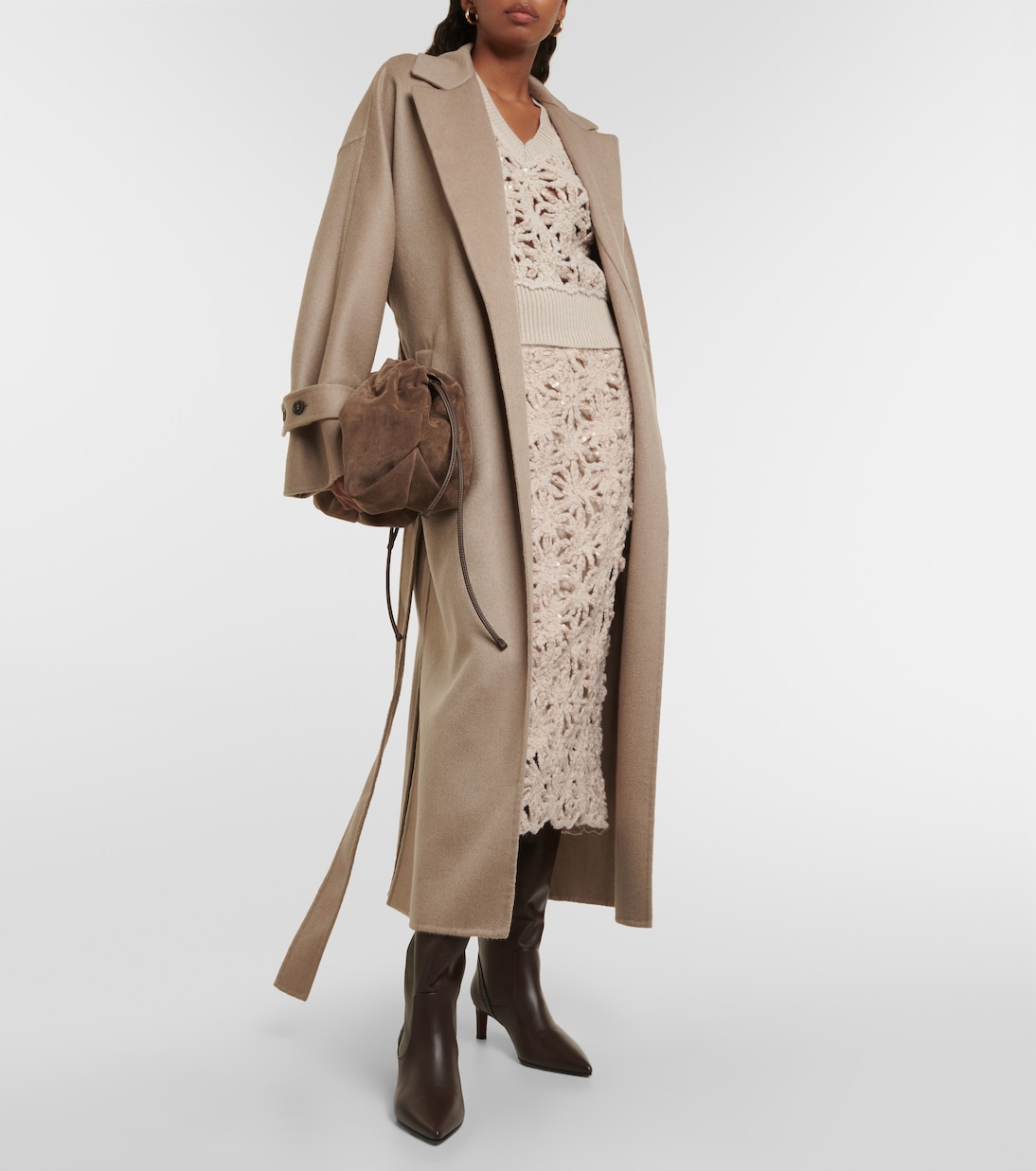 Botas altas de piel adornadas | Brunello Cucinelli