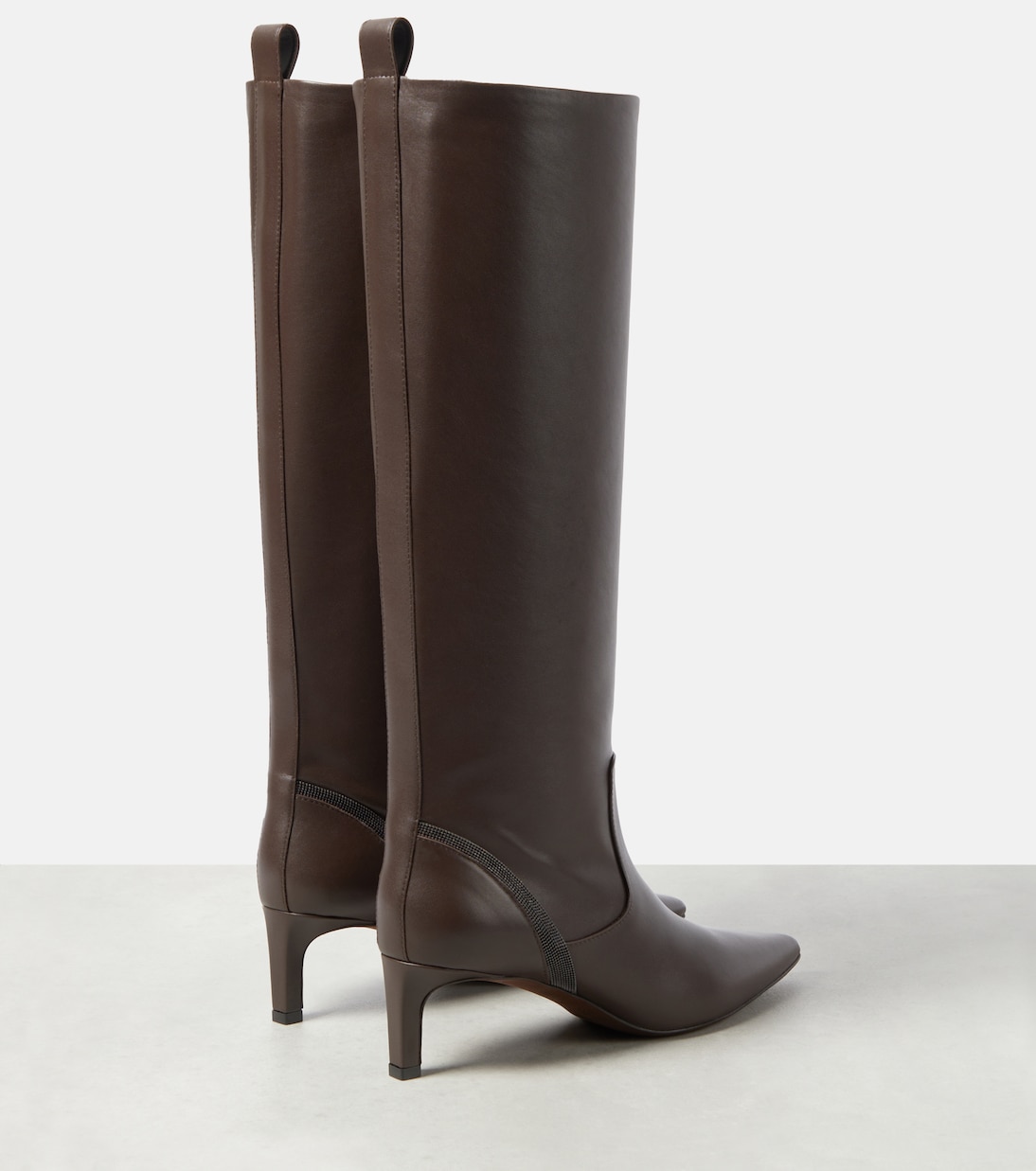 Botas altas de piel adornadas | Brunello Cucinelli