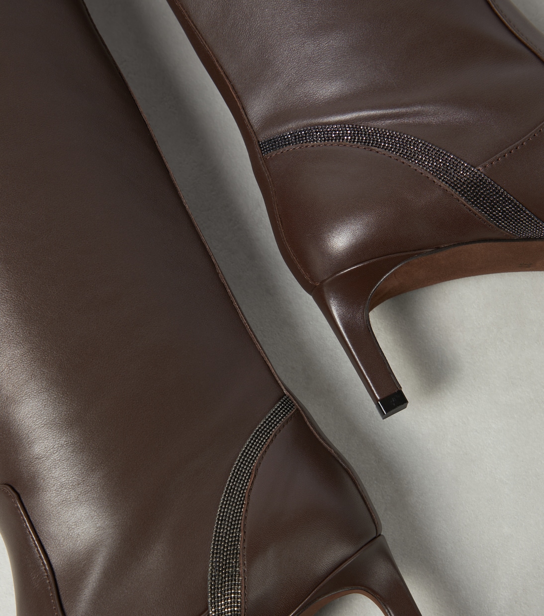 Botas altas de piel adornadas | Brunello Cucinelli