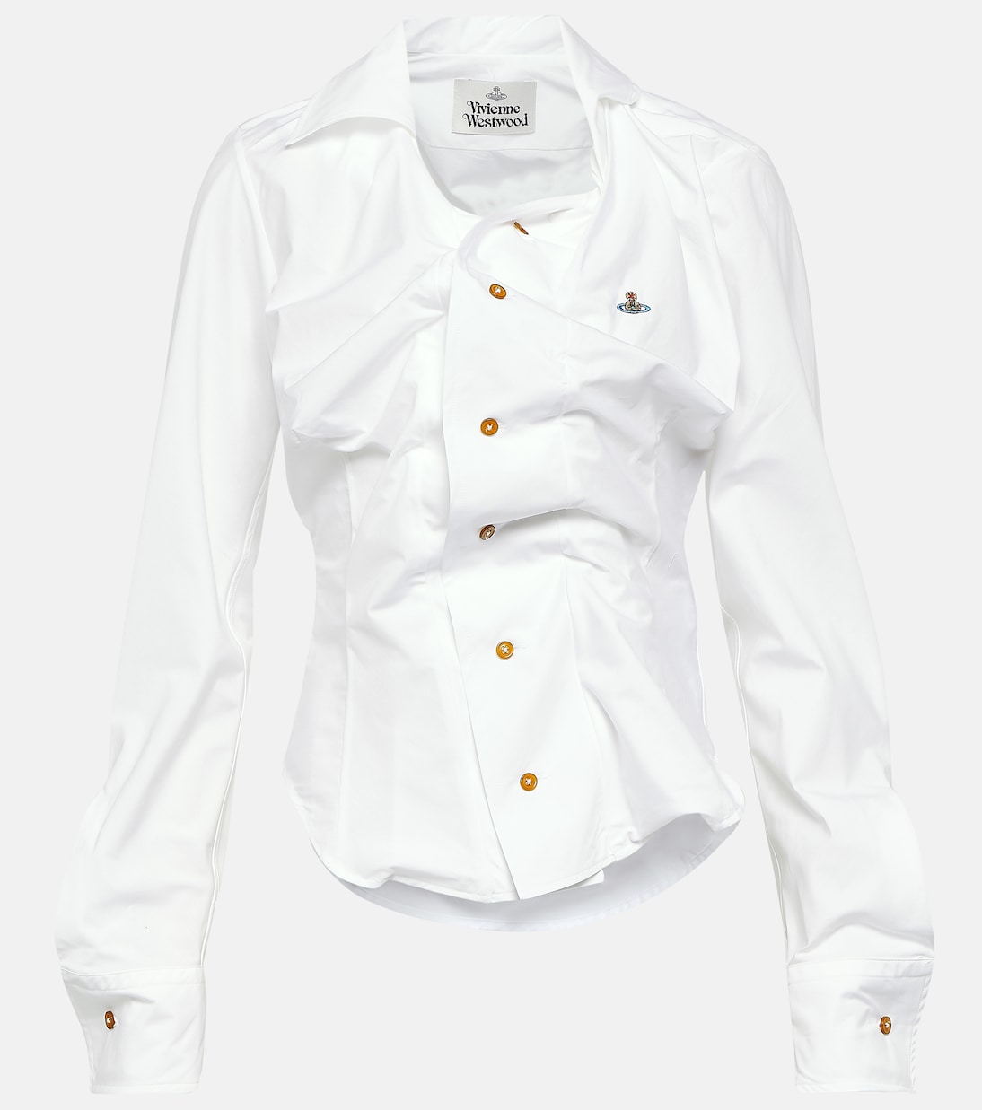 Camisa de Algodón Acanalado con Detalles Asimétricos de Vivienne Westwood para Jóvenes Modernos