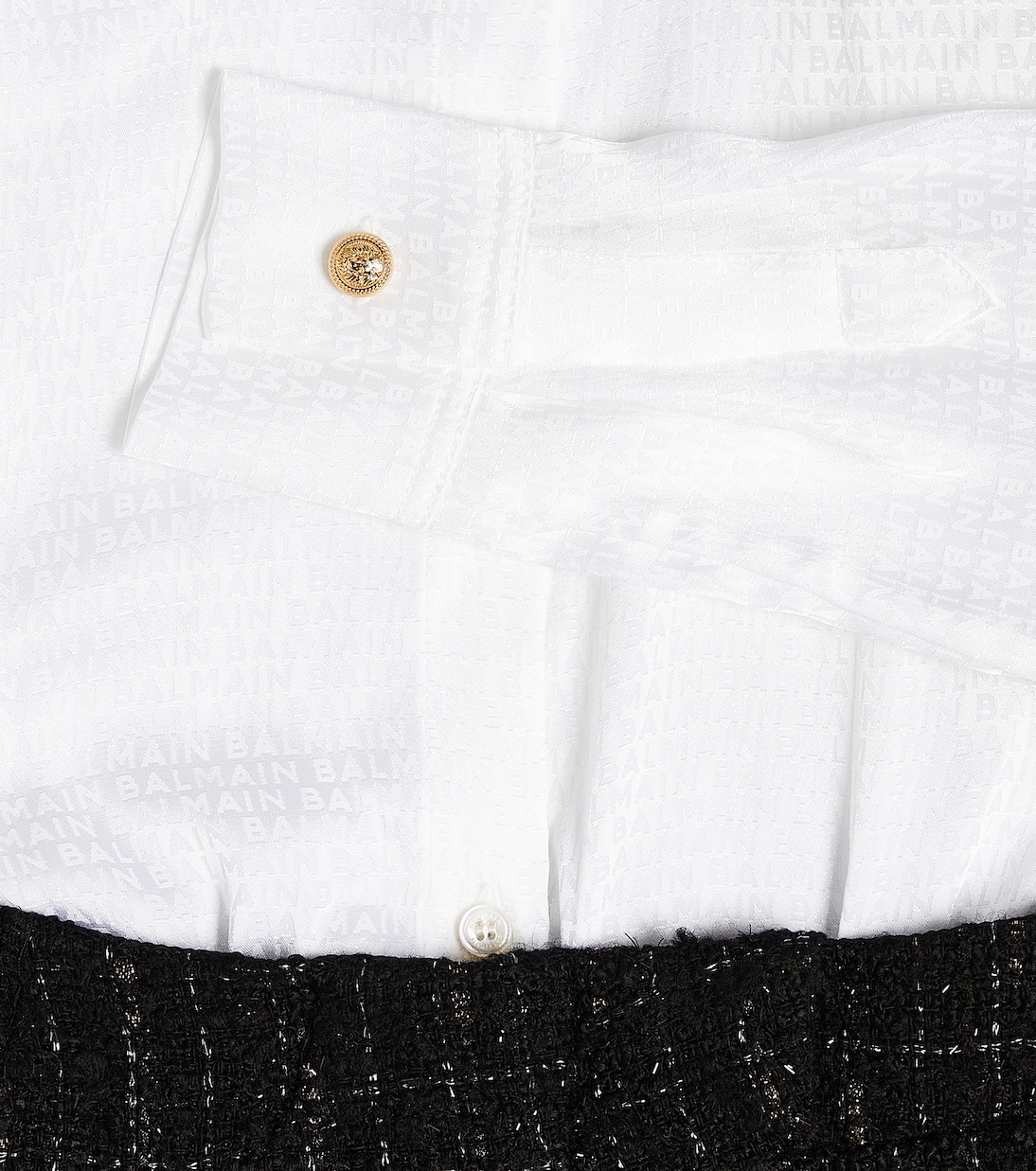 Robe chemise en coton et laine mélangés | Balmain Kids