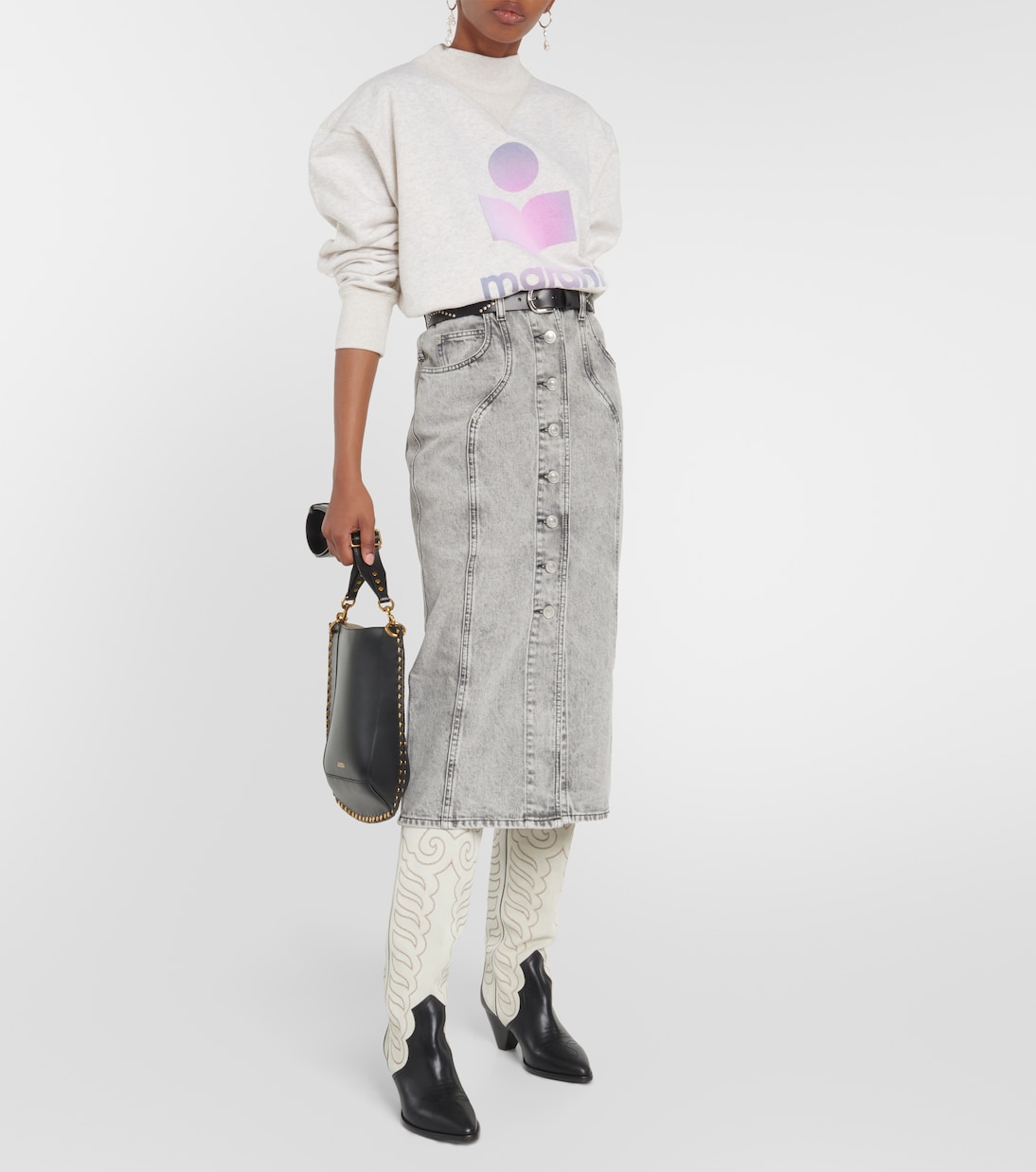 Gonna midi di jeans Vandy | Marant Etoile