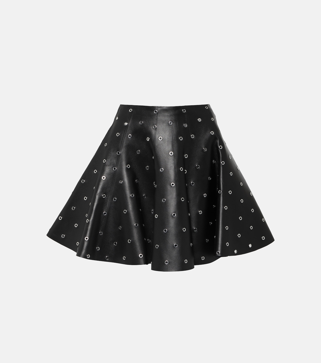 Falda Mini de Cuero con Detalles de Ojales Alaïa para Jóvenes Modernos