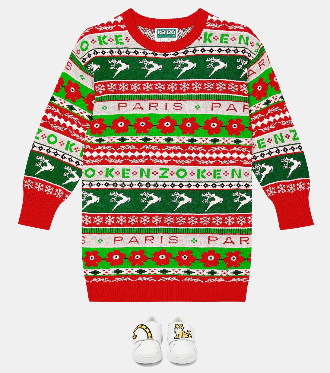 Pullover in misto cotone con intarsio | Kenzo Kids
