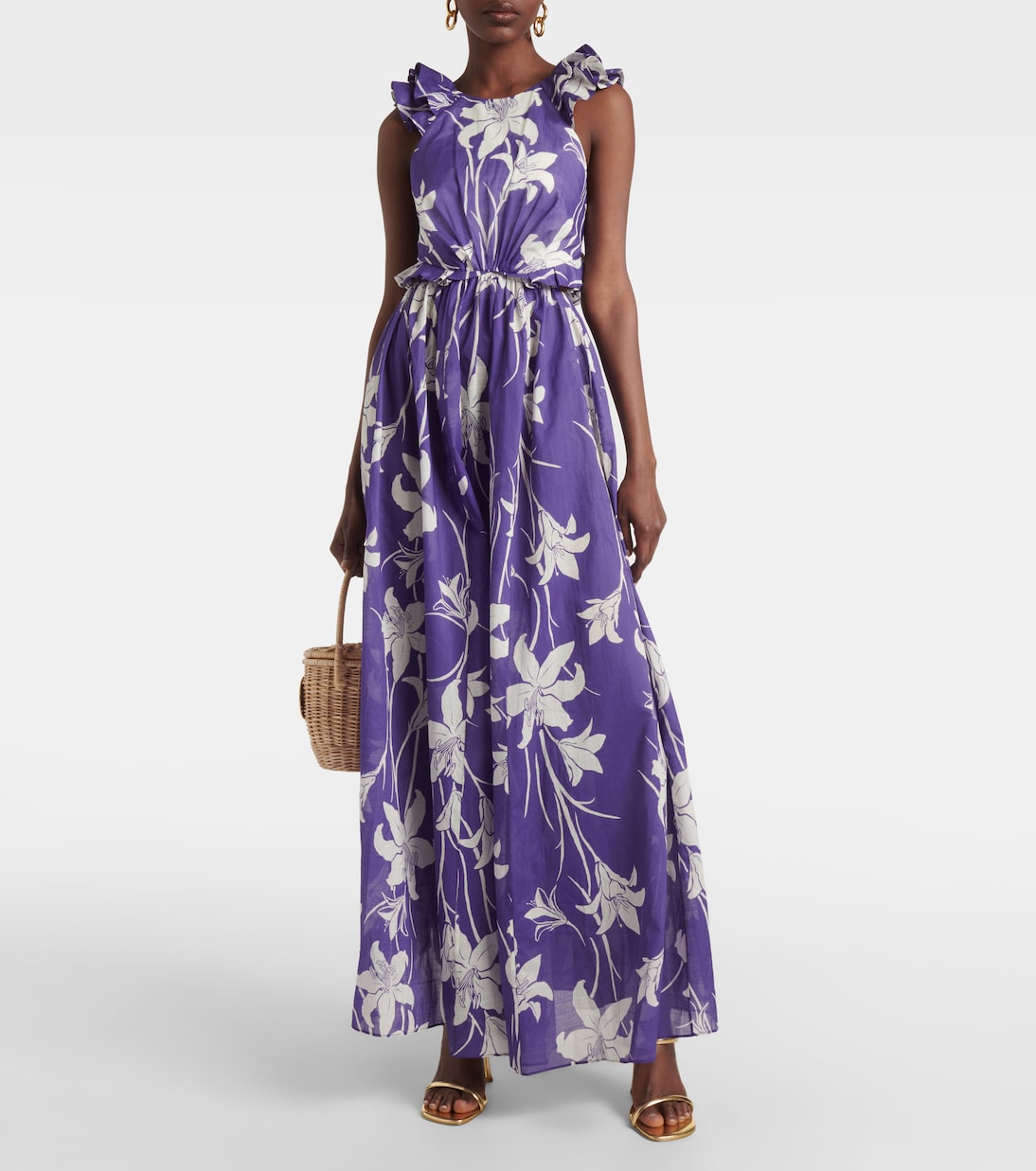 Vestido largo Acadian de algodón floral | Zimmermann
