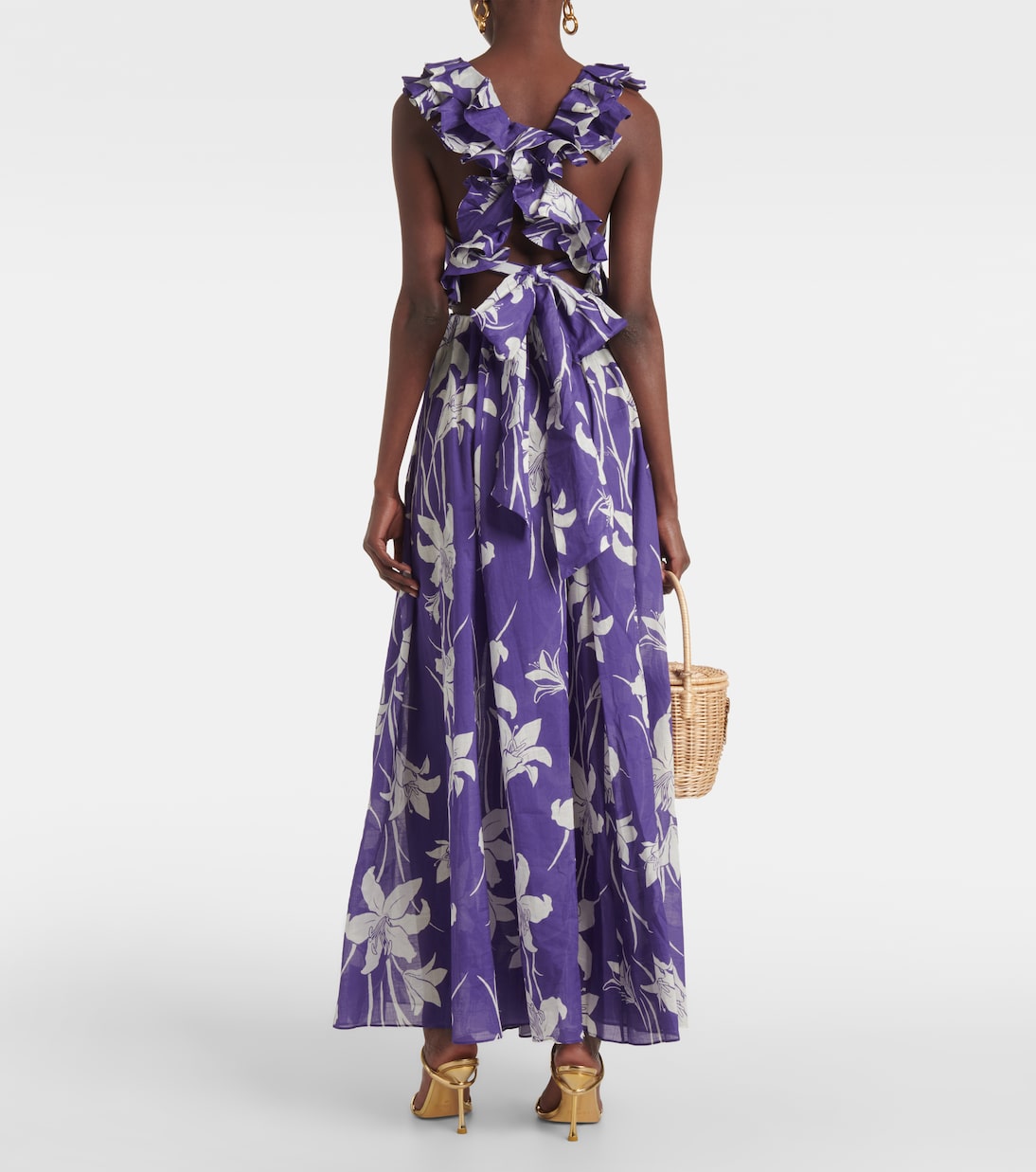 Vestido largo Acadian de algodón floral | Zimmermann