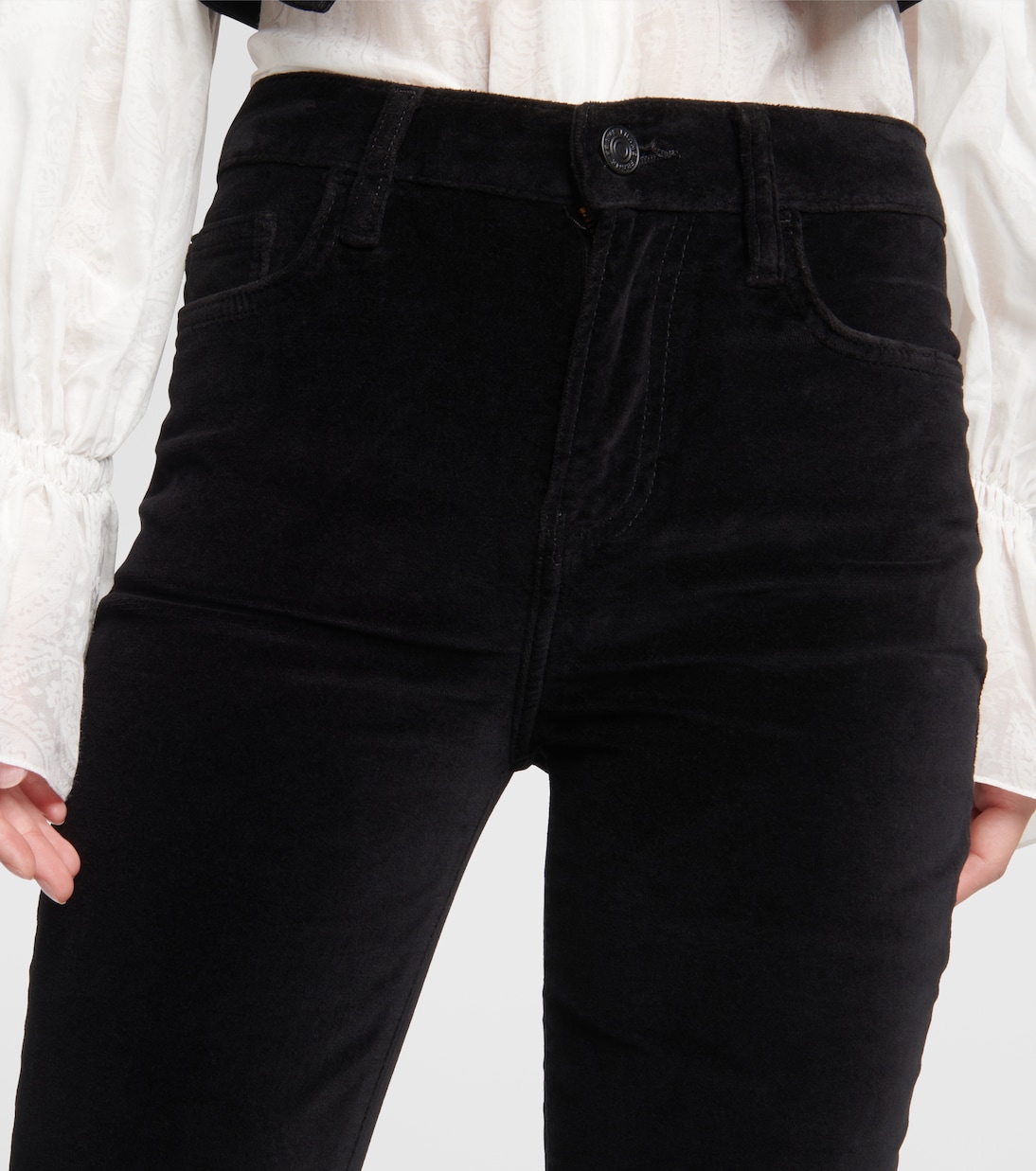 Pantalones flared Le High Flare Velveteen de terciopelo | Frame