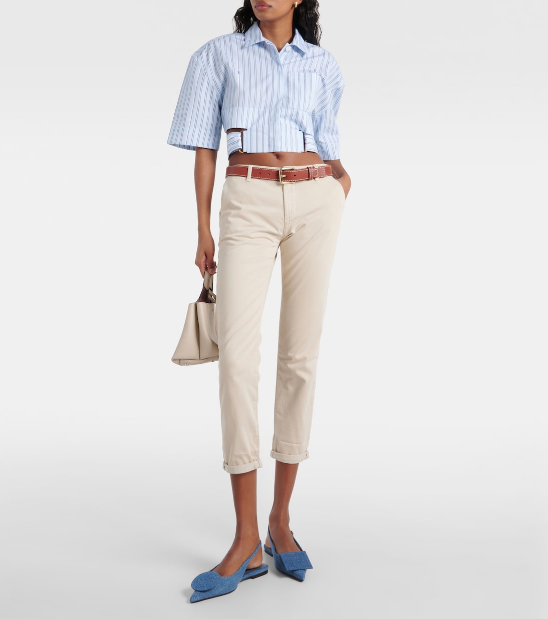 Pantaloni tapered Caden in twill a vita media | AG Jeans