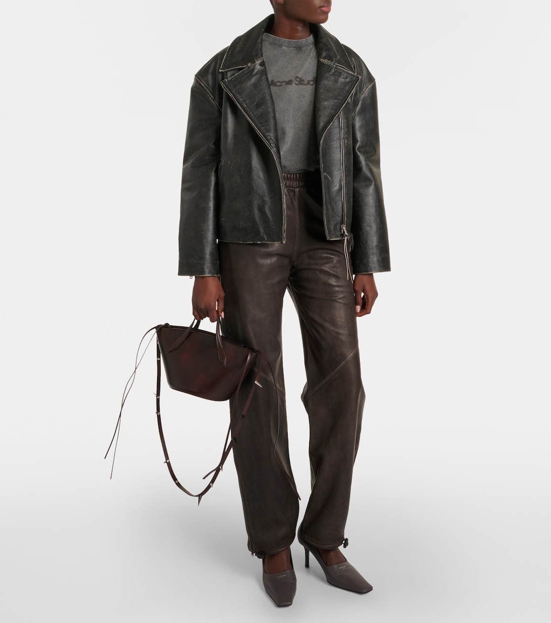 Pantalones rectos de piel | Acne Studios