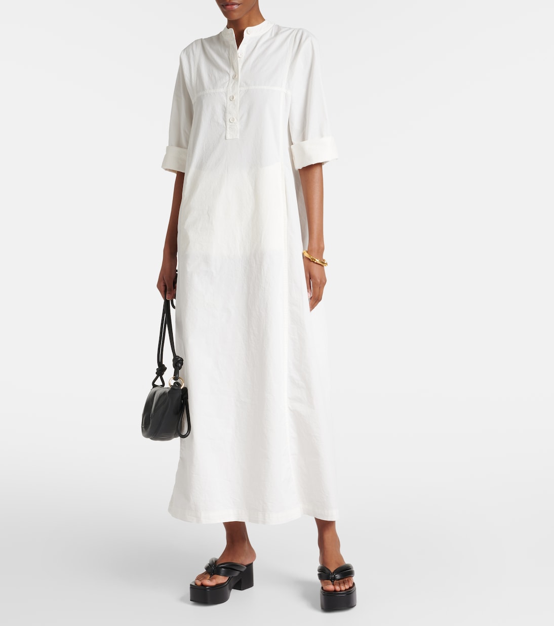 Vestido camisero largo de algodón | Dries Van Noten