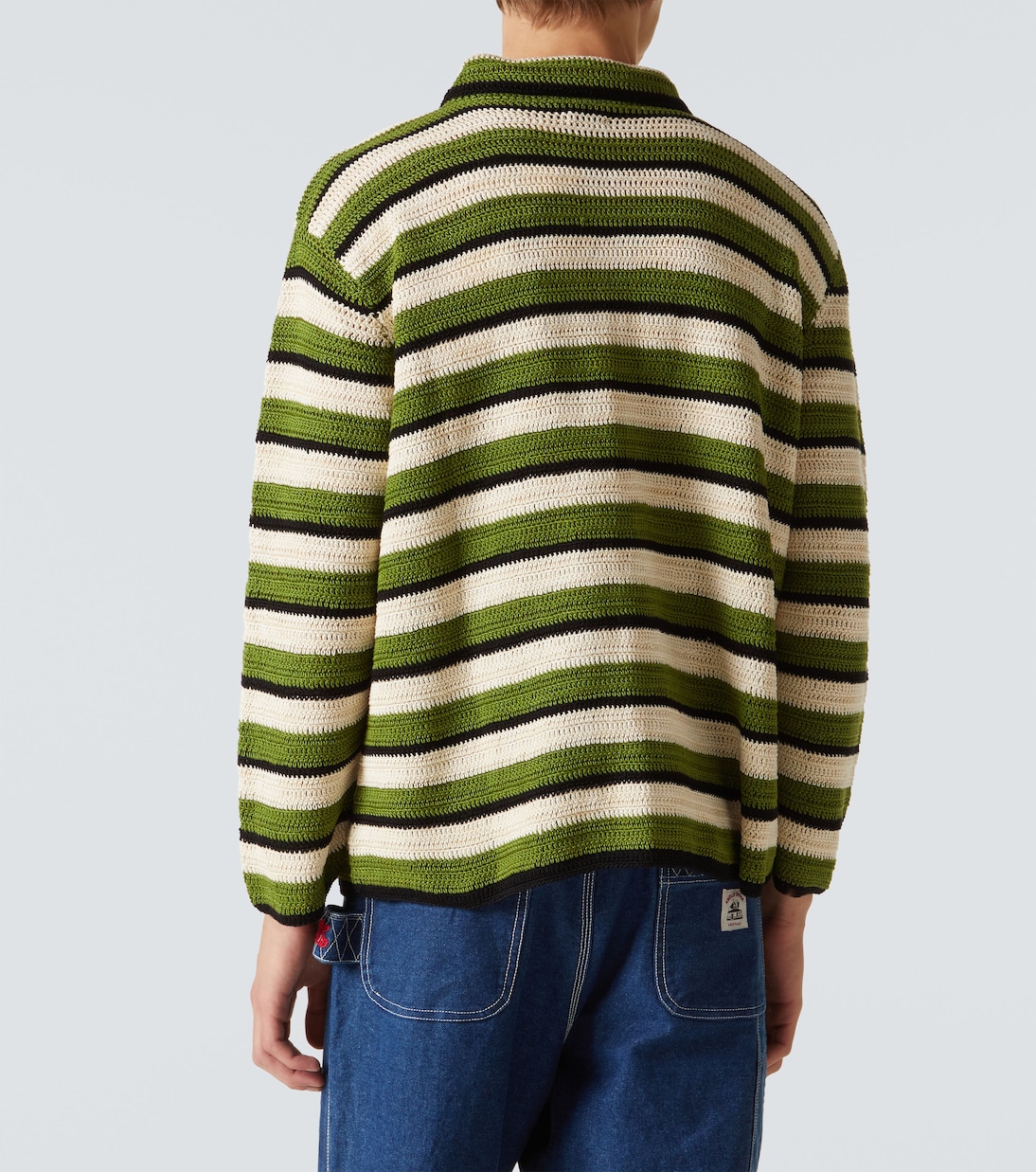 Camicia Weedy in crochet di cotone a righe | Bode