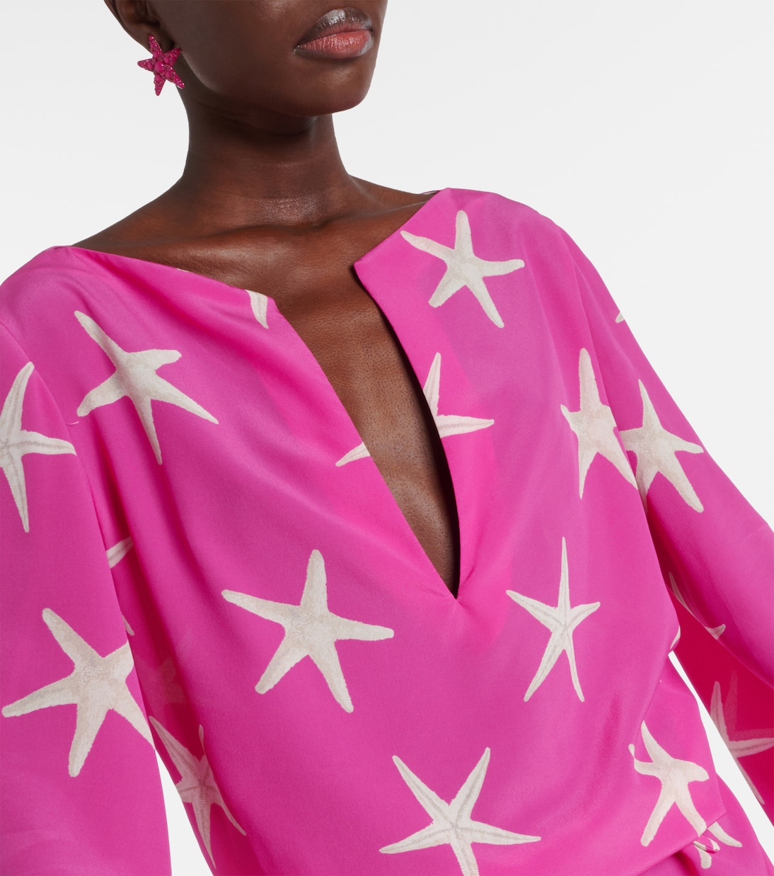 Vestido corto de seda estampado | Valentino