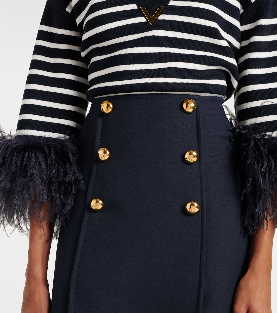 Jupe midi en Crepe Couture | Valentino