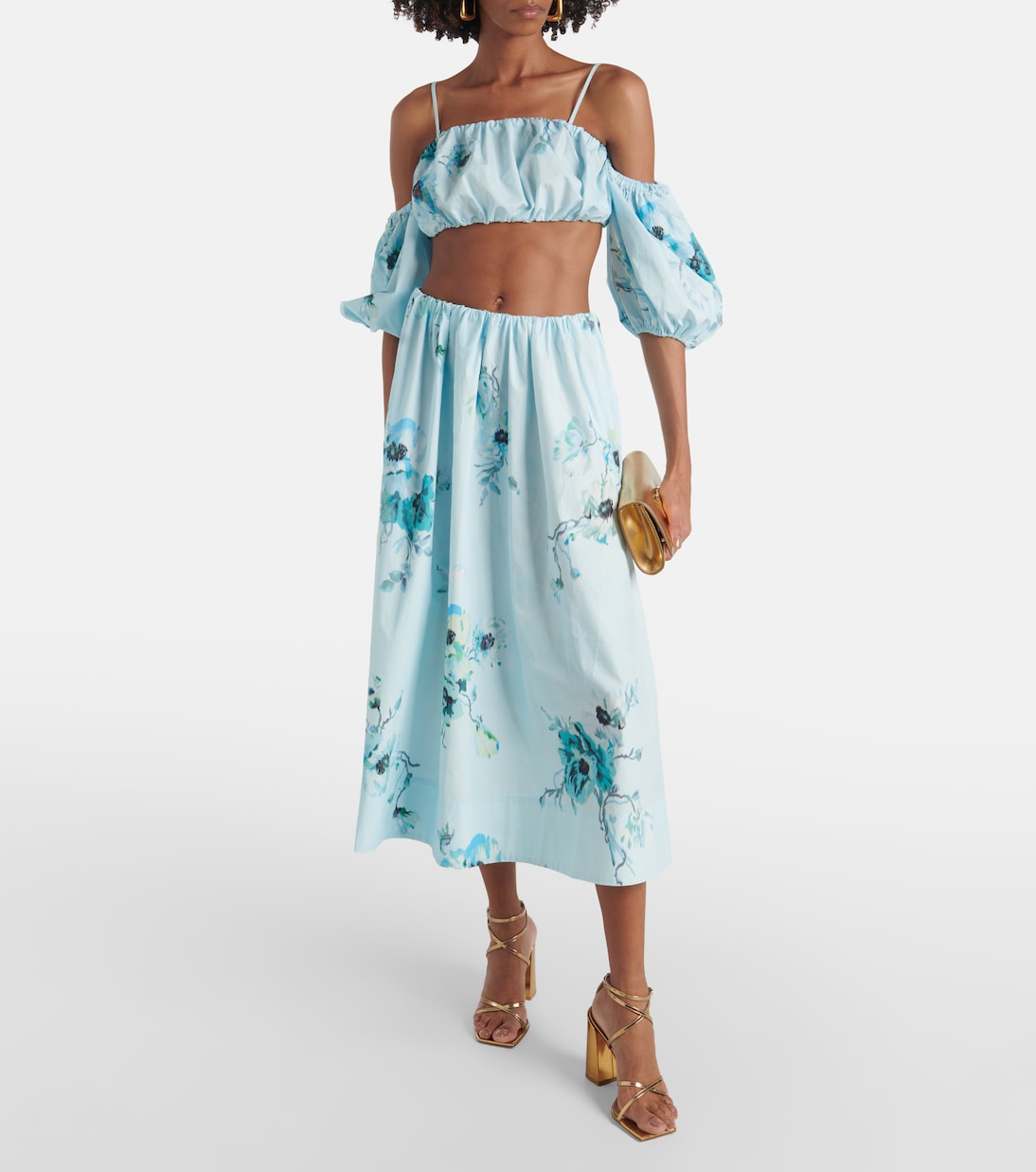 Crop top Lightburst de algodón floral | Zimmermann