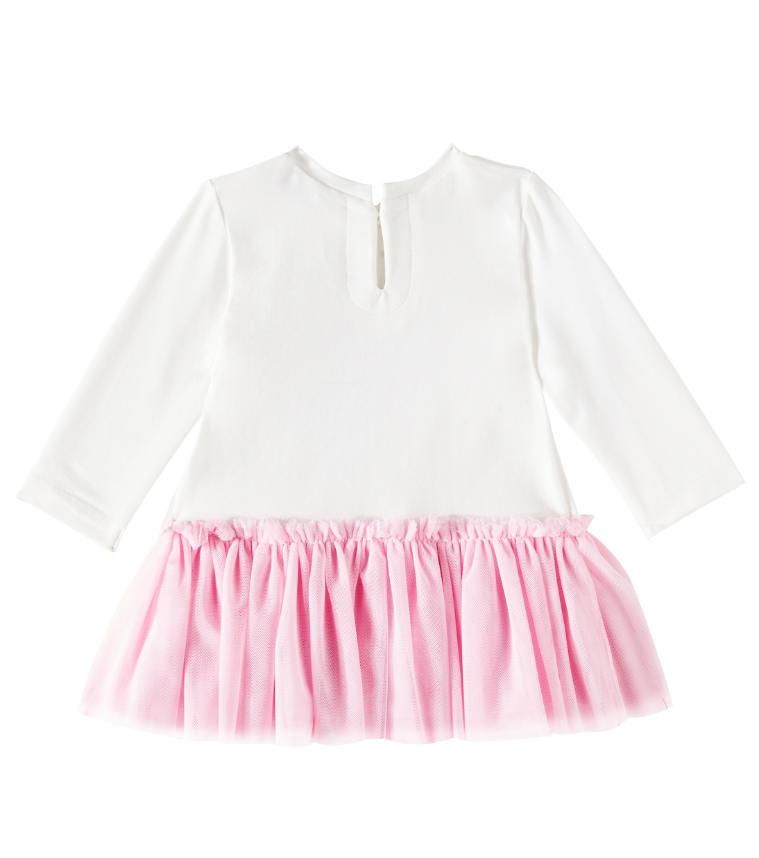 Baby - Abito in misto cotone con tulle | Monnalisa