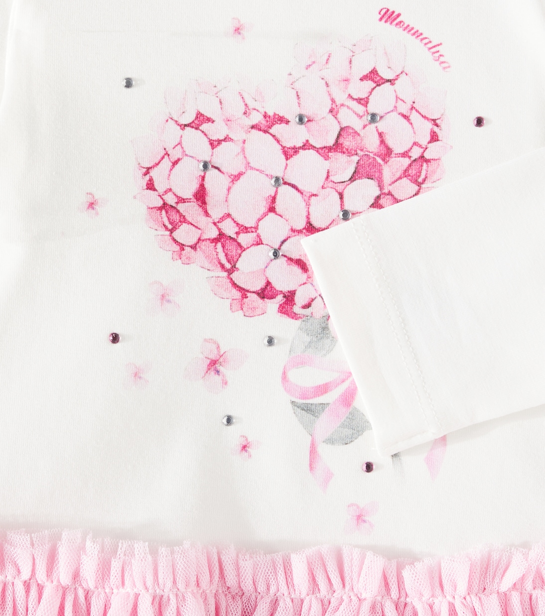 Baby - Abito in misto cotone con tulle | Monnalisa