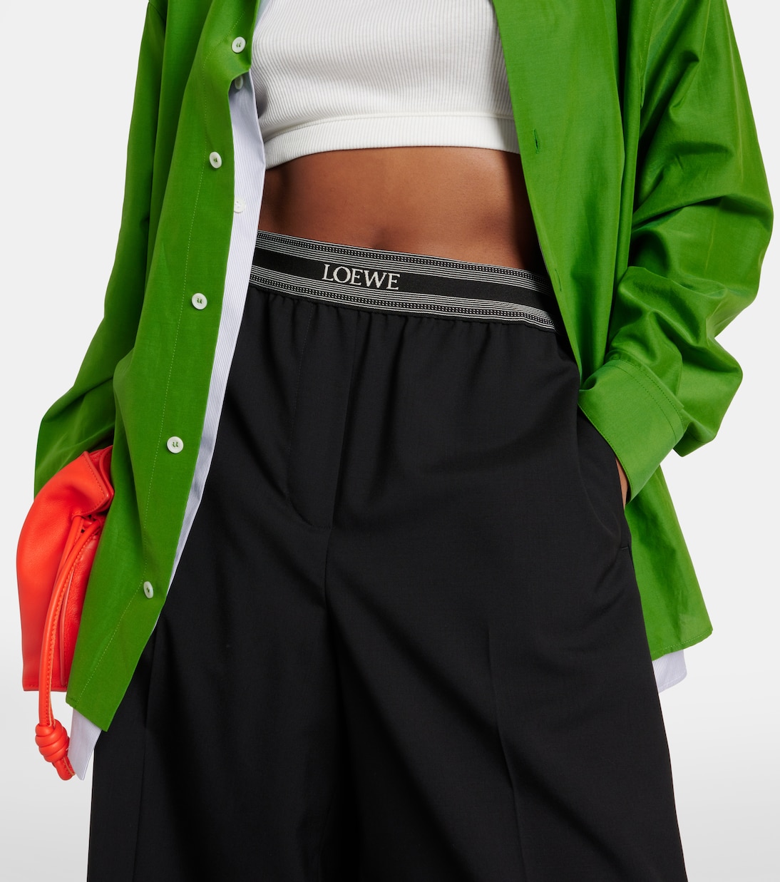 Pantalones Jóvenes Loewe de Corte Amplio y Lana Recortada