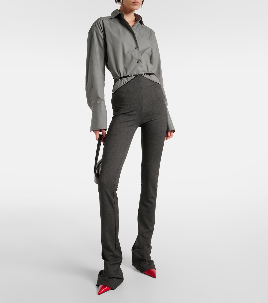 Pantaloni flared in jersey con cut-out | The Attico