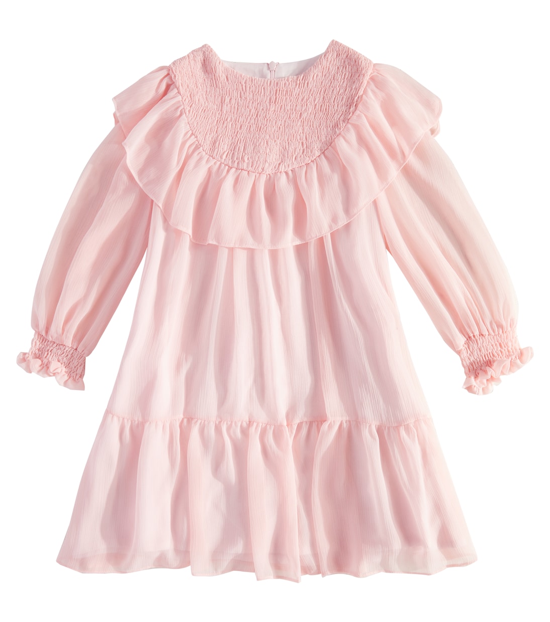 Ruffled shirred chiffon dress | Patachou
