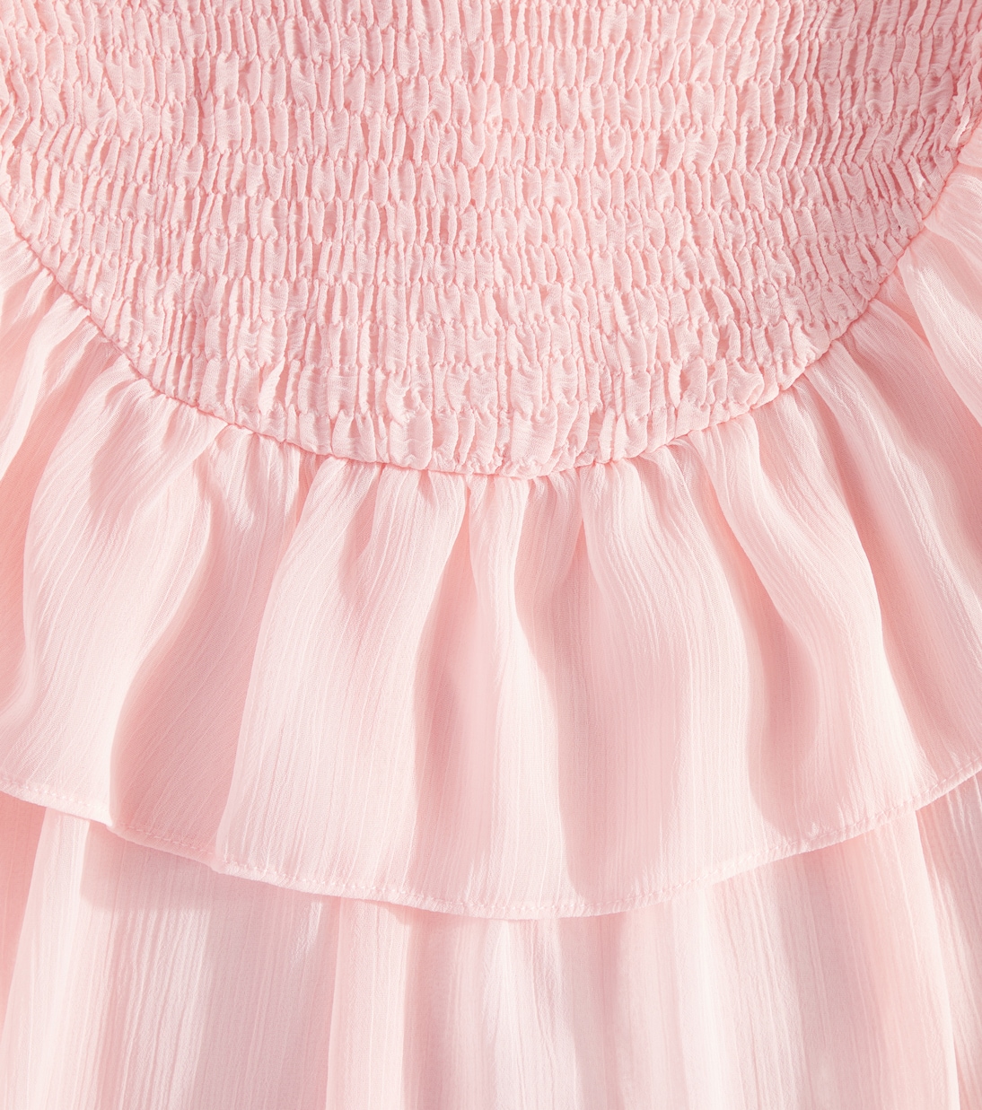 Ruffled shirred chiffon dress | Patachou