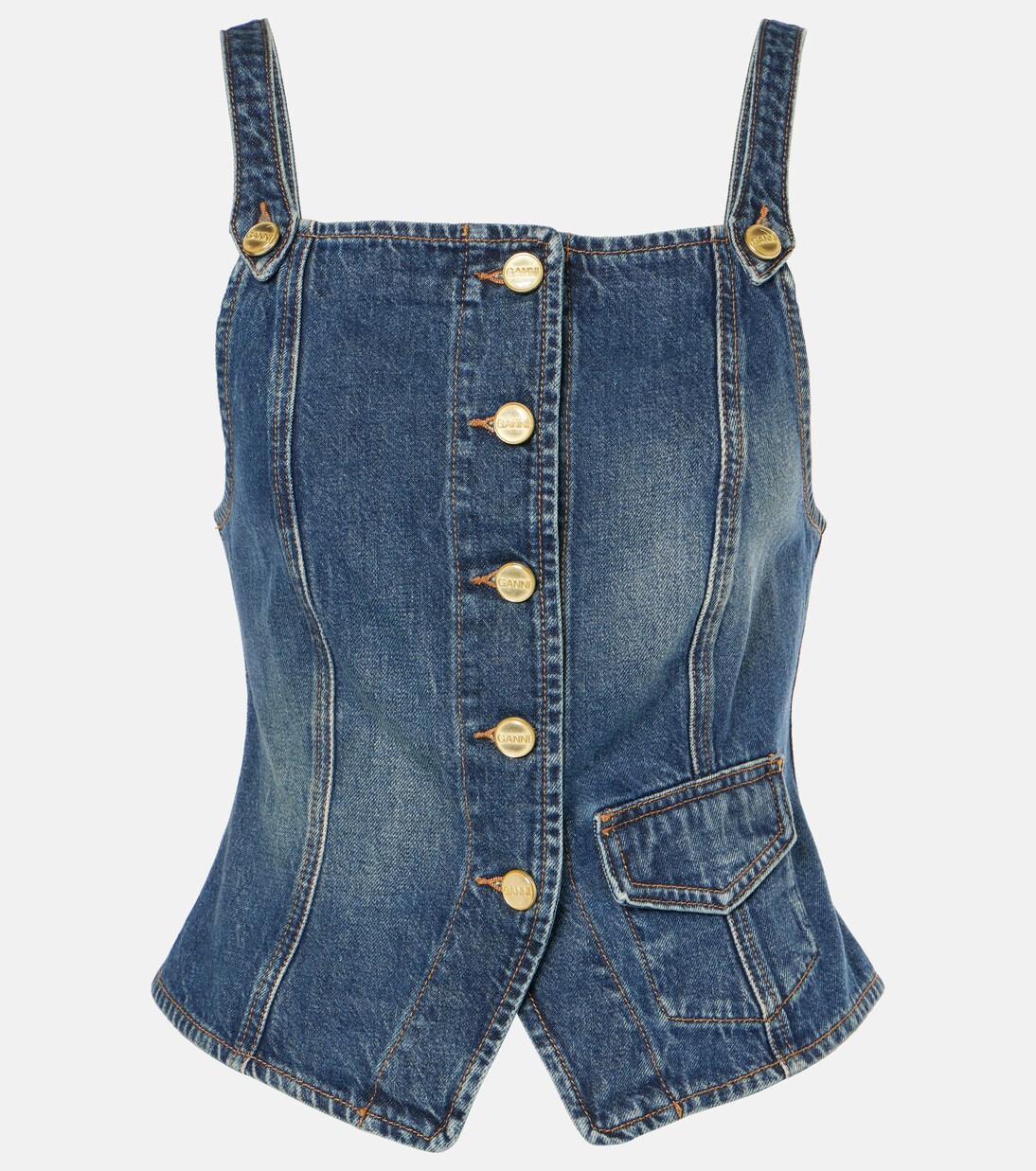 Top de denim | Ganni