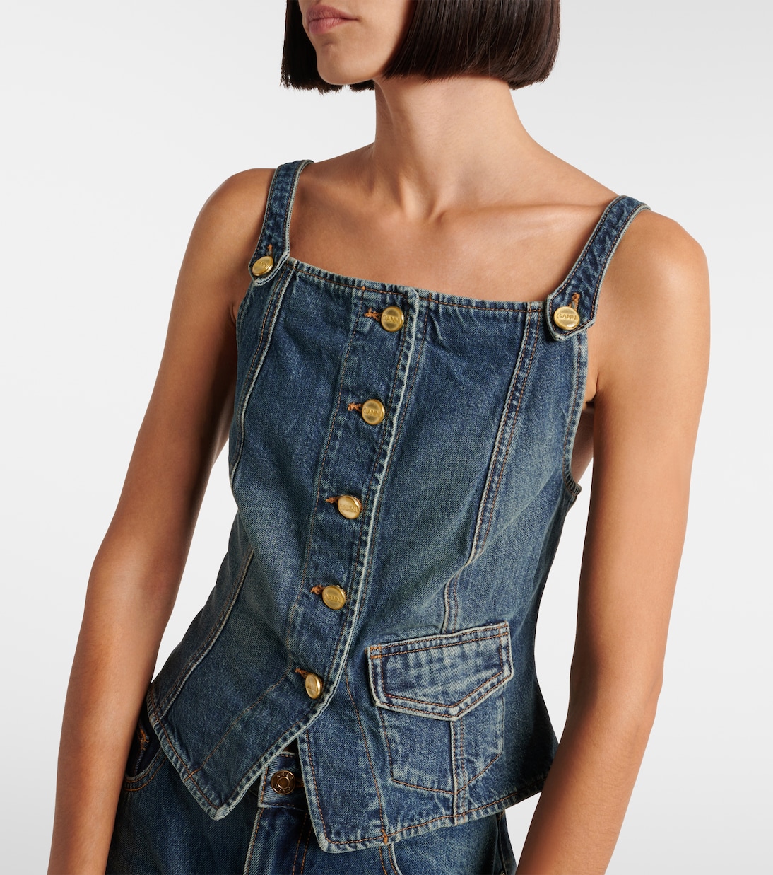 Top de denim | Ganni