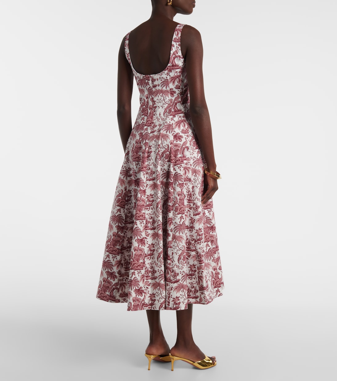 Abito midi Wells in cotone con stampa | Staud