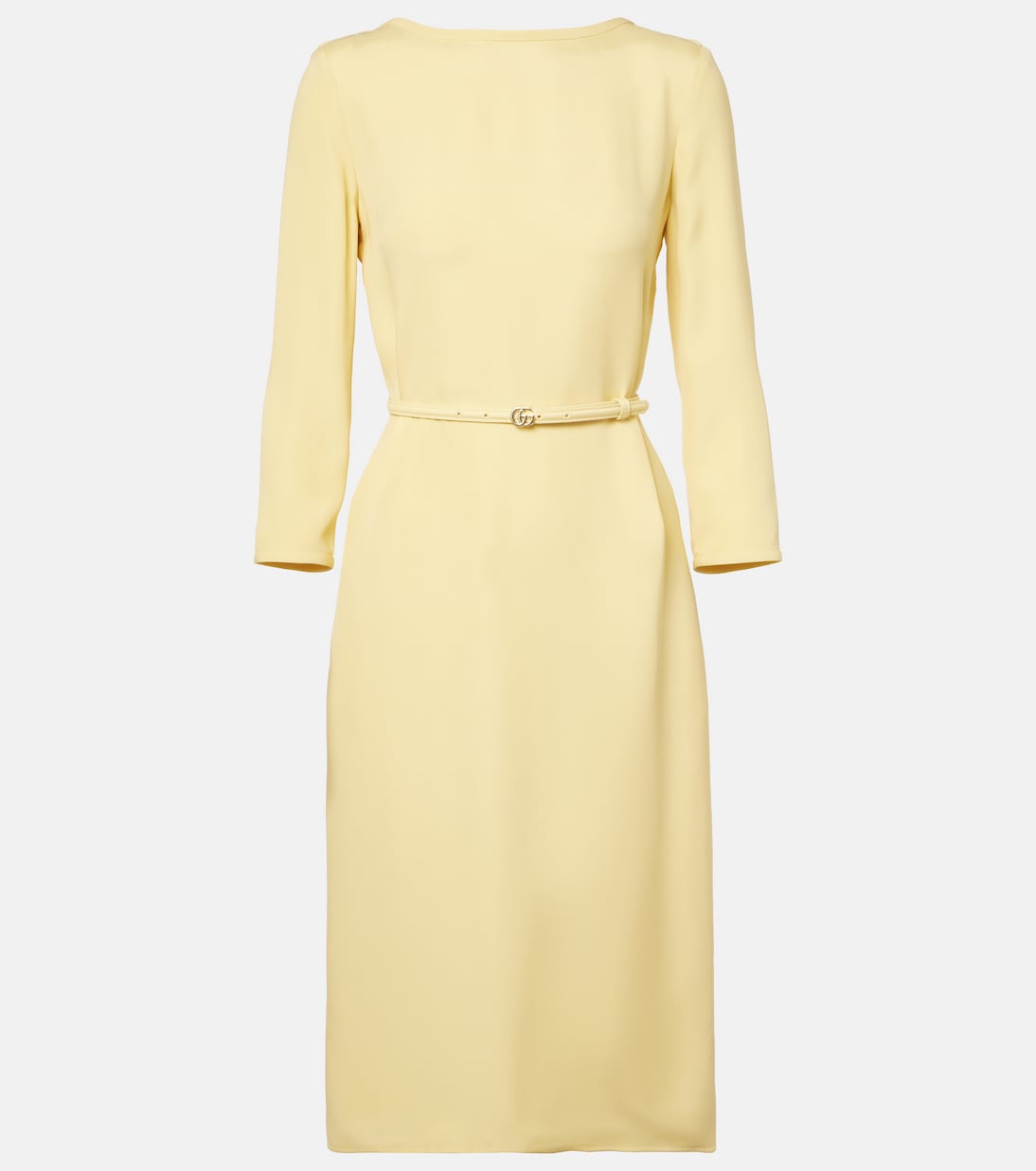 Abito midi Double G in cady | Gucci