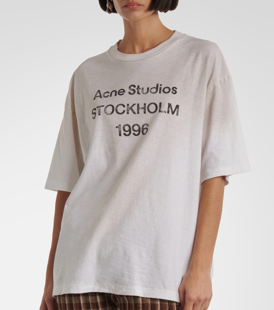 T-shirt in cotone e canapa con logo | Acne Studios