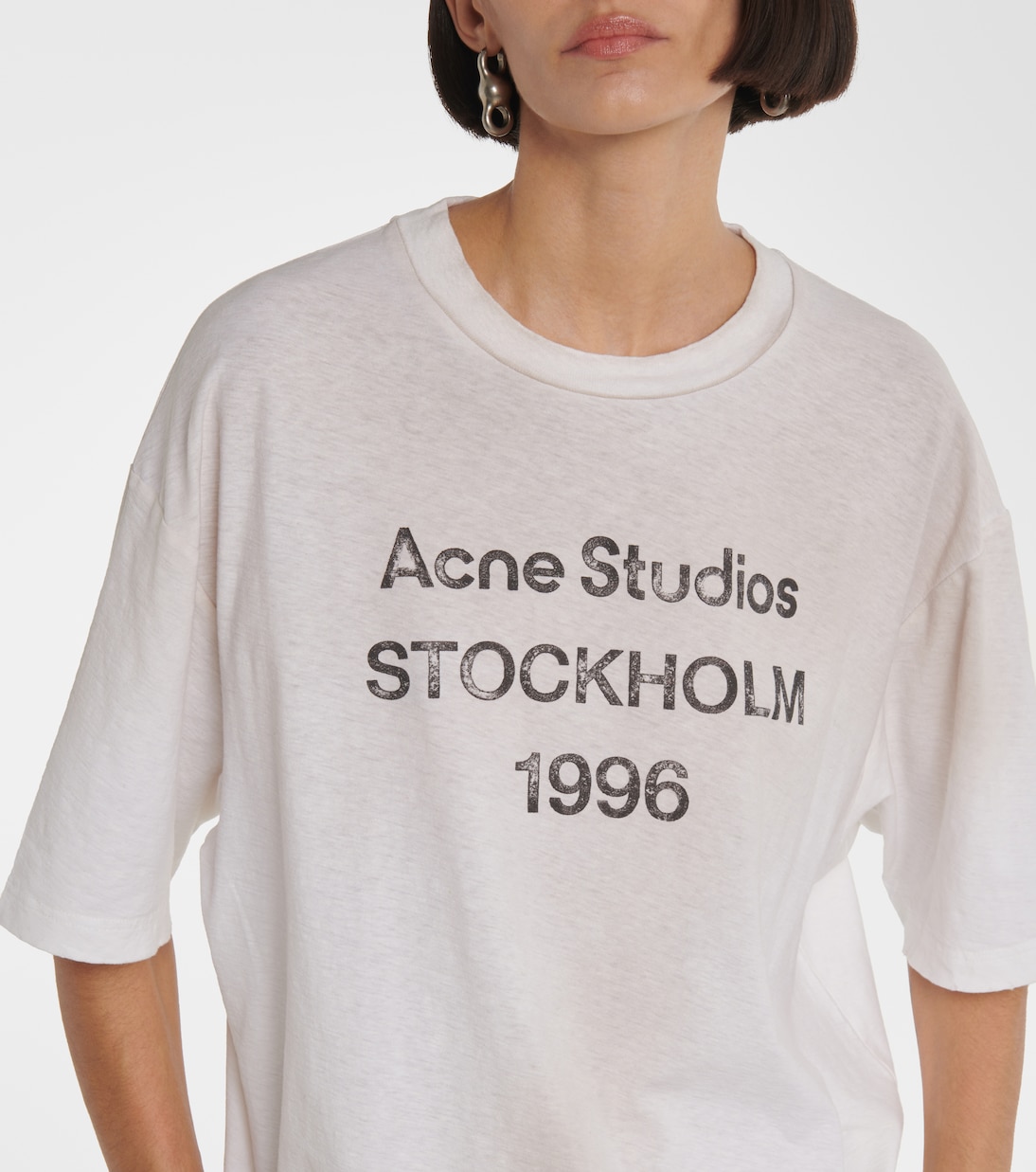 T-shirt in cotone e canapa con logo | Acne Studios