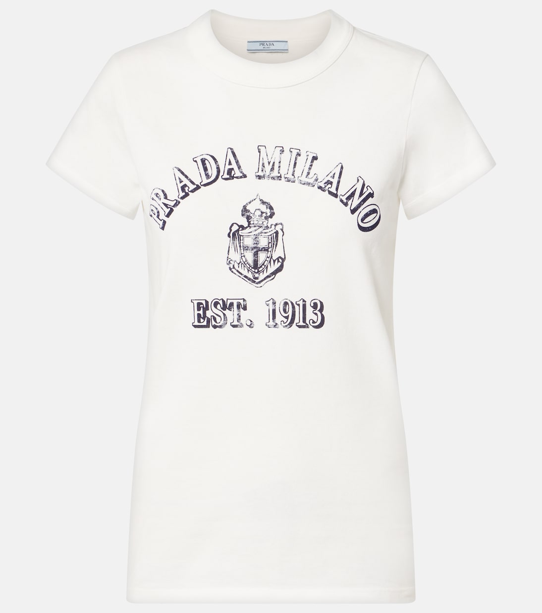 T-shirt in jersey di cotone con stampa | Prada