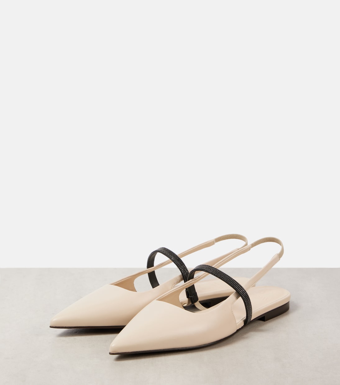 Pumps slingback Pointy in pelle | Brunello Cucinelli