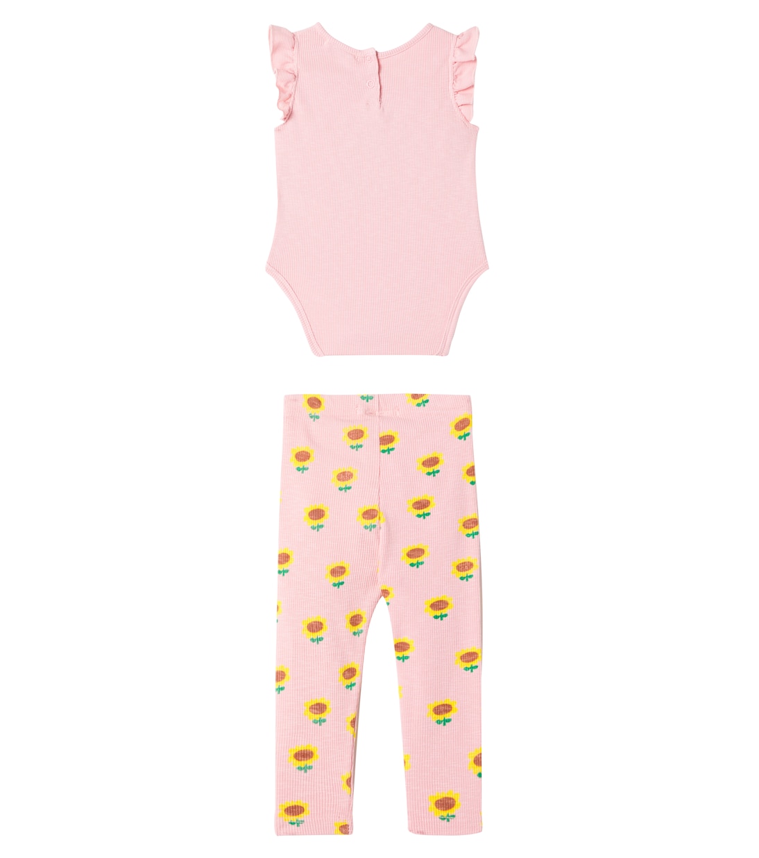 Baby Sunflower cotton-blend bodysuit and leggings set | Bobo Choses