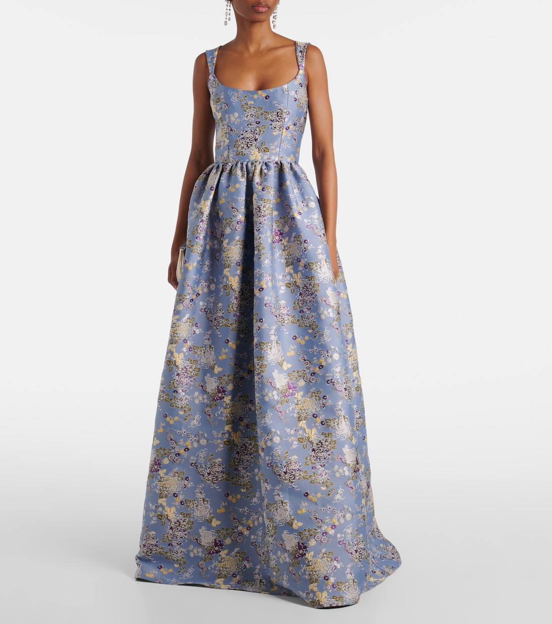 Abito lungo in jacquard floreale | Markarian