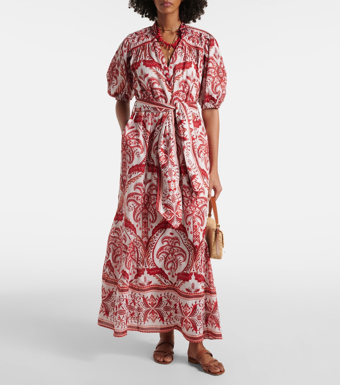 Abito lungo Tropical Cameo in cotone con stampa paisley  | Farm Rio