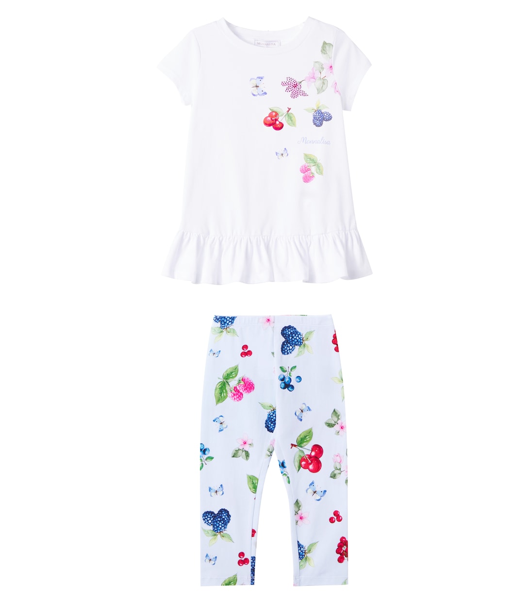 T-shirt e leggings in cotone con stampa | Monnalisa