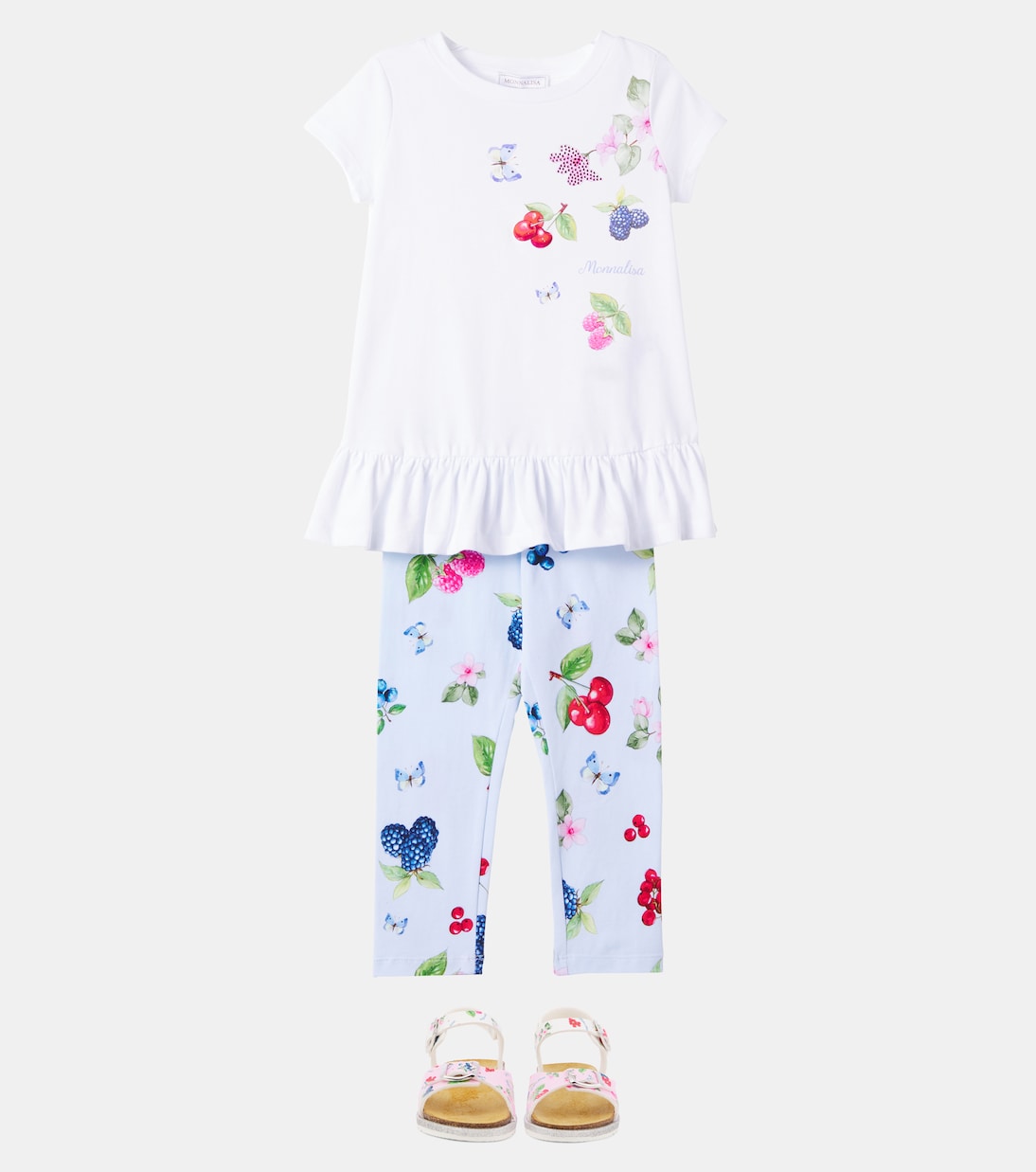 T-shirt e leggings in cotone con stampa | Monnalisa