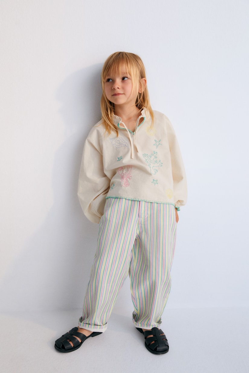 Pantaloni regular Tifon in cotone a righe | The New Society