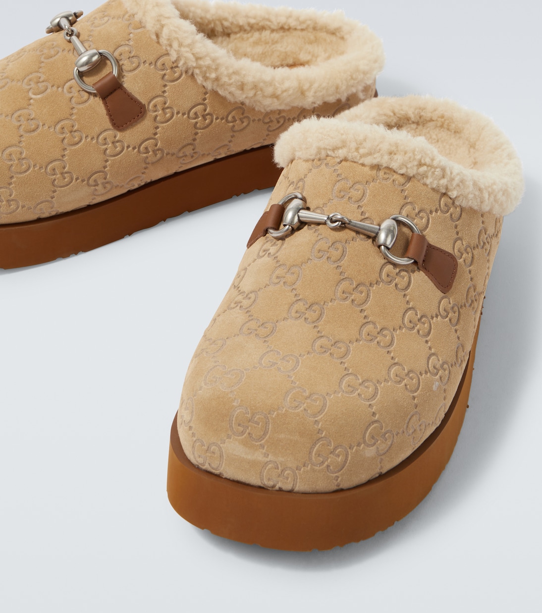 Mules GG en daim et shearling  | Gucci