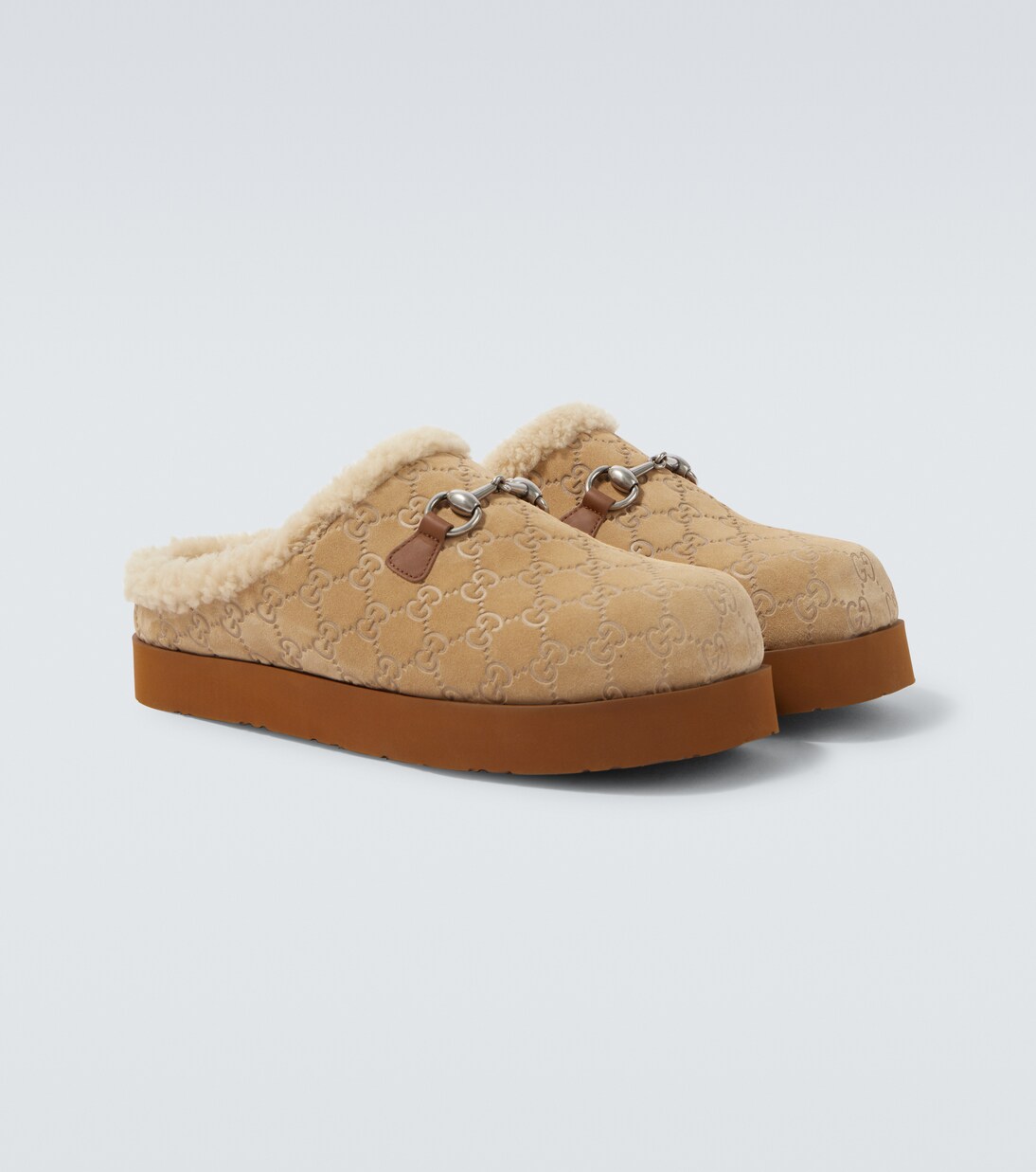 Mules GG en daim et shearling  | Gucci