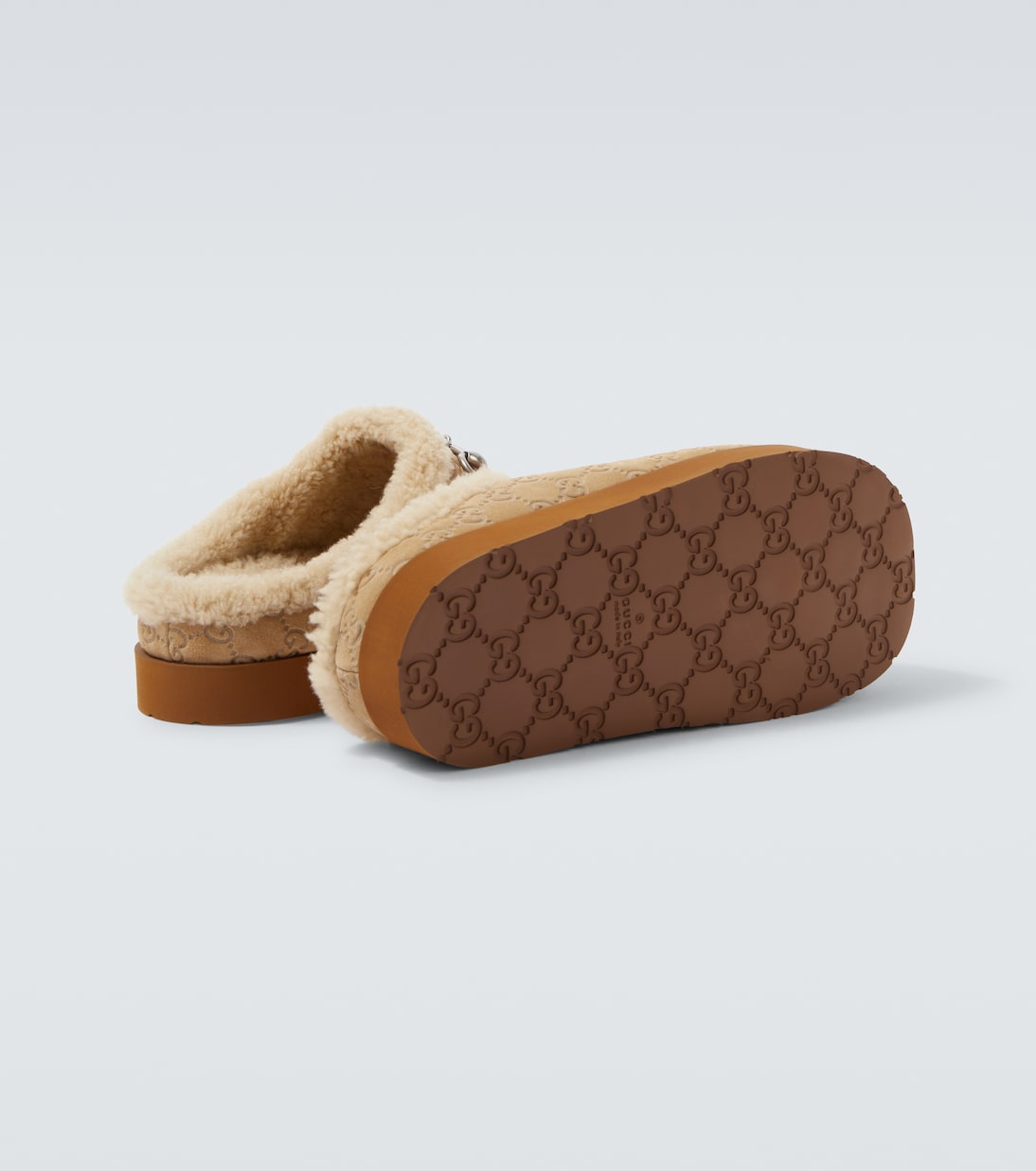 Mules GG en daim et shearling  | Gucci